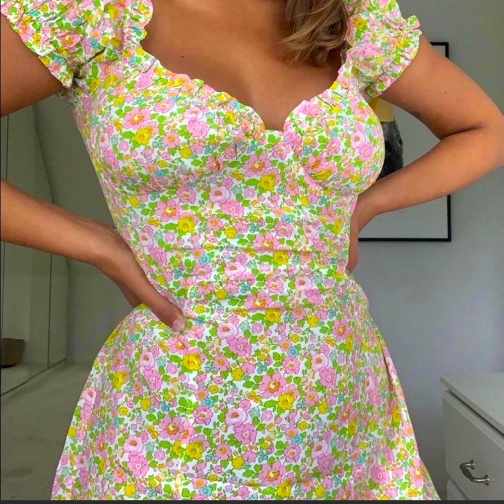 NWT With Jéan Bella Dress in Pansies XS